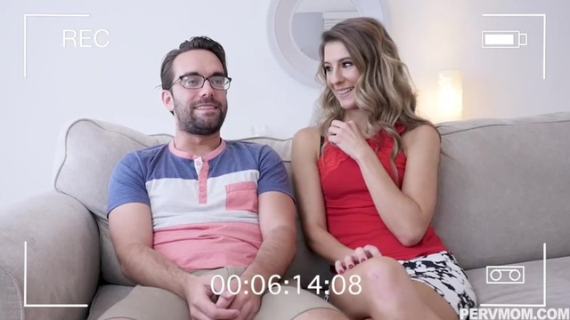 Slender woman surprises nerd stud by giving him taboo XXX blowjob