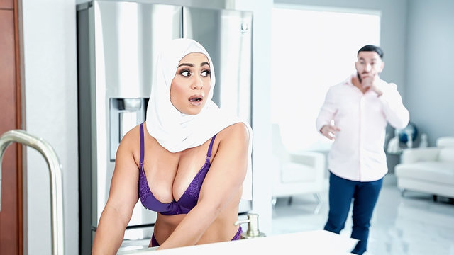 Insatiable arab mom in sexy lingerie can't get enough of stepson's cock