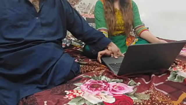 Pakistani sister caught watching porn by her brother and fucked in all holes