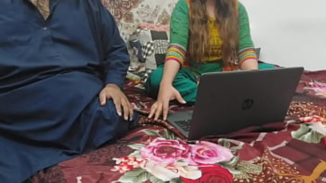 Pakistani sister caught watching porn by her brother and fucked in all holes