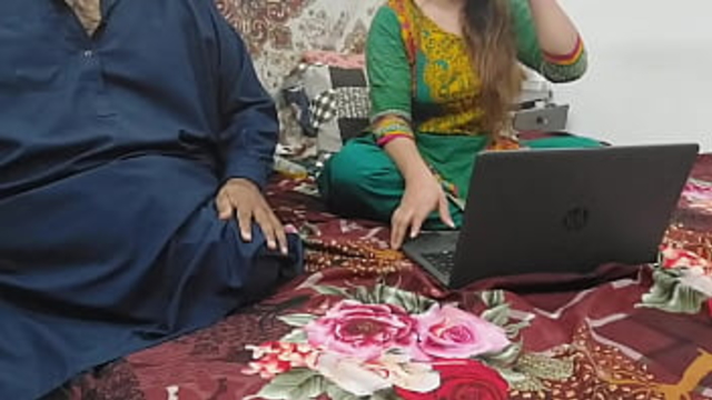 Pakistani sister caught watching porn by her brother and fucked in all holes