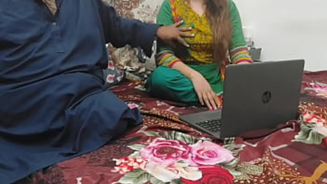 Pakistani sister caught watching porn by her brother and fucked in all holes