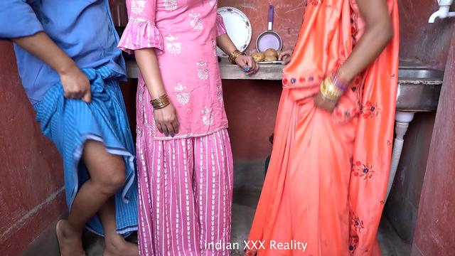 Fucking my sister from a Pakistani village in the kitchen in front of my wife