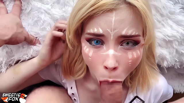 My slutty sister in elf cosplay costume POV blowjob my and gets cum in mouth